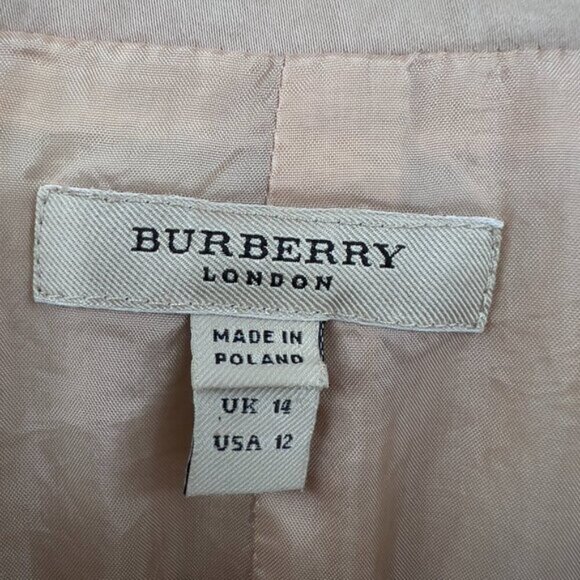 Burberry Beige Gabardine Double Breasted Lined Midi Sleeveless Dress Women's 12 - Picture 4 of 13